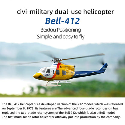 FLYWING BELL-412-V4 RC Military Rescue Helicopter 470-Class 2.4G 6CH RTF RC Airplane Model