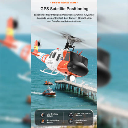 F07S Micro Scale F07S UH-1 Huey 1/34 RTF GPS Rescue RC Helicopter