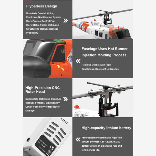 F07S Micro Scale F07S UH-1 Huey 1/34 RTF GPS Rescue RC Helicopter