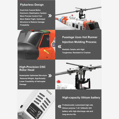 F07S Micro Scale F07S UH-1 Huey 1/34 RTF GPS Rescue RC Helicopter